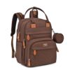 Picture of BabbleRoo Diaper Bag Backpack - Baby Essentials Travel Tote - Multi Function Waterproof Diaper Bag, Travel Essentials Baby Bag with Changing Pad, Stroller Straps & Pacifier Case - Unisex, Brown
