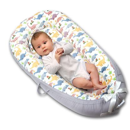 Picture of Baby Lounger for Newborn Cover - Newborn Lounger for 0-12 Months, Breathable & Portable Infant Lounger - Adjustable Cotton Soft Baby Floor Seat for Travel, Newborn Essentials -Classics Dinosaur…