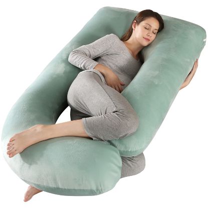Picture of BATTOP Pregnancy Pillows for Sleeping,Full Body Maternity Pillow,Support for Back,Hips,Legs,Belly for Pregnant Women,Pregnancy Pillow with Removable Cover