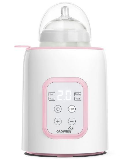 Picture of GROWNSY Bottle Warmer, Fast Baby Bottle Warmer for All Bottles, Milk Warmer for Breastmilk or Formula, Smart Temperature Control and Automatic Shut-Off- Pink