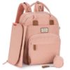 Picture of RUVALINO Diaper Bag Backpack, Multifunction Travel Pack Maternity Baby Changing Bags, Large Capacity, Waterproof, Pink