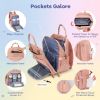 Picture of RUVALINO Diaper Bag Backpack, Multifunction Travel Pack Maternity Baby Changing Bags, Large Capacity, Waterproof, Pink
