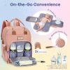 Picture of RUVALINO Diaper Bag Backpack, Multifunction Travel Pack Maternity Baby Changing Bags, Large Capacity, Waterproof, Pink