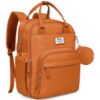 Picture of RUVALINO Diaper Bag Backpack, Multifunction Travel Pack Maternity Baby Changing Bags, Large Capacity, Waterproof, Maple Orange