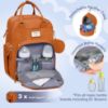 Picture of RUVALINO Diaper Bag Backpack, Multifunction Travel Pack Maternity Baby Changing Bags, Large Capacity, Waterproof, Maple Orange