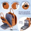 Picture of RUVALINO Diaper Bag Backpack, Multifunction Travel Pack Maternity Baby Changing Bags, Large Capacity, Waterproof, Maple Orange