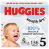 Picture of Huggies Size 5 Diapers, Snug & Dry Baby Diapers, Size 5 (27+ lbs), 136 Count, Packaging May Vary