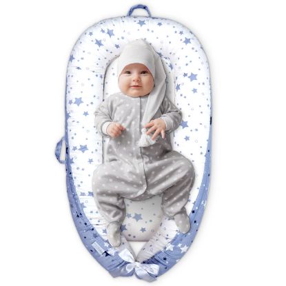 Picture of Mamibaby Baby Lounger Cover, Ultra Breathable Nest Pillow Cover for 0-24 Months, Portable Lightweight Adjustable Infant Floor Seat for Travel, Newborn Essentials Organic Co-Sleeper Baby Snuggle