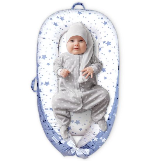Picture of Mamibaby Baby Lounger Cover, Ultra Breathable Nest Pillow Cover for 0-24 Months, Portable Lightweight Adjustable Infant Floor Seat for Travel, Newborn Essentials Organic Co-Sleeper Baby Snuggle