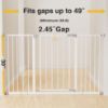 Picture of InnoTruth 28.9-49" Baby Gate for Stairs, 30" Tall Extra Wide Dog Gates for Doorways One-Hand Opening, Easy Walk Thru Dual Lock Dog Gates for The House, Hallways, Bedrooms, Easy Install Kid Gate,White