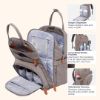 Picture of BabbleRoo Diaper Bag Backpack - Baby Essentials Travel Tote - Multi function Waterproof Diaper Bag, Travel Essentials Baby Bag with Changing Pad, Stroller Straps & Pacifier Case - Unisex, Khaki