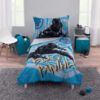 Picture of Marvel Black Panther Blue, Black, and Grey Warrior King 4 Piece Toddler Bed Set - Comforter, Fitted Bottom Sheet, Flat Top Sheet and Reversible Pillowcase