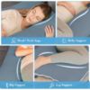 Picture of Cute Castle Cooling Cover Pregnancy Pillows, Soft U-Shape Maternity Pillow with Removable Cover - Full Body Pillows for Adults Sleeping - Pregnancy Must Haves - Jumbo 57 Inch - Grey