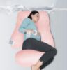 Picture of MOON PARK Pregnancy Pillows for Sleeping - U Shaped Full Body Maternity Pillow with Removable Cover - Support for Back, Legs, Belly, HIPS - 57 Inch - Pink - Cooling Cover
