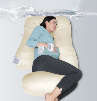 Picture of MOON PARK Pregnancy Pillows for Sleeping - U Shaped Full Body Maternity Pillow with Removable Cover - Support for Back, Legs, Belly, HIPS - 57 Inch - Ivory - Cooling Cover
