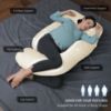 Picture of MOON PARK Pregnancy Pillows for Sleeping - U Shaped Full Body Maternity Pillow with Removable Cover - Support for Back, Legs, Belly, HIPS - 57 Inch - Ivory - Cooling Cover