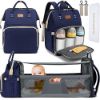 Picture of DEBUG Baby Diaper Bag Backpack with Changing Station for Boys Girl, Baby Registry Search Must Haves Shower Gifts Baby Stuff Newborn, Dad Blue Large Travel Waterproof Diapers Bag with Stroller Straps
