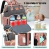 Picture of DEBUG Baby Diaper Bag Backpack with Changing Station for Girl, Baby Registry Search Shower Gifts Baby Stuff Newborn Essentials Unisex Mom Pink Grey Large 3 in 1 Diaper Bag Bassinet Travel Waterproof