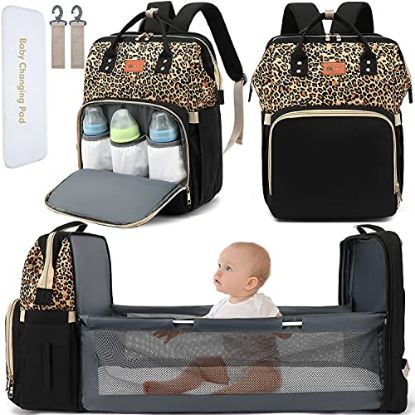 Picture of DEBUG Baby Diaper Bag Backpack with Changing Station Diaper Bags for Baby Bags for Boys Girl Diper Bag with Bassinet Pad Men Dad Mom Travel Waterproof Large Capacity Newborn Baby Registry Shower Gifts