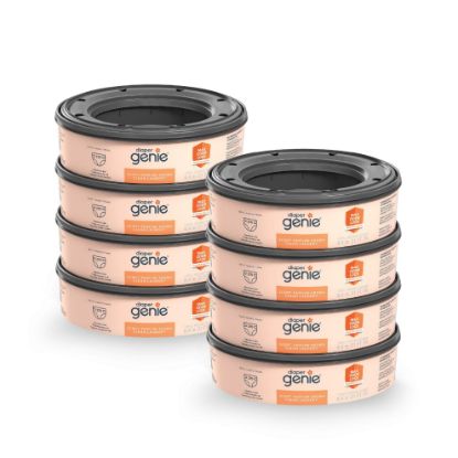 Picture of Diaper Genie Bags Refills 270 (Pack of 8) Clean Laundry Scent | Diaper Pail Refills with Max Odor Lock | Holds up to 2160 Newborn Diapers