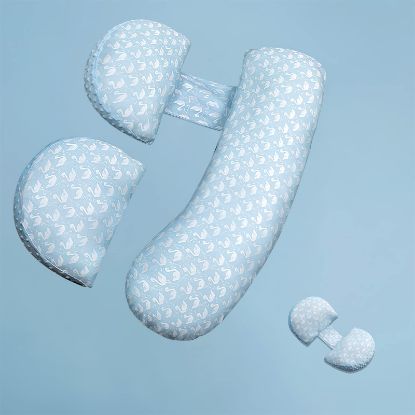 Picture of Busarilar Pregnancy Pillows for Sleeping, Maternity Pillow, Pregnancy Body Pillow Support for Back, Legs, Belly, Hips of Pregnant Women, Detachable and Adjustable with Pillow Cover (Blue, Large)