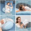 Picture of Busarilar Pregnancy Pillows for Sleeping, Maternity Pillow, Pregnancy Body Pillow Support for Back, Legs, Belly, Hips of Pregnant Women, Detachable and Adjustable with Pillow Cover (Blue, Large)