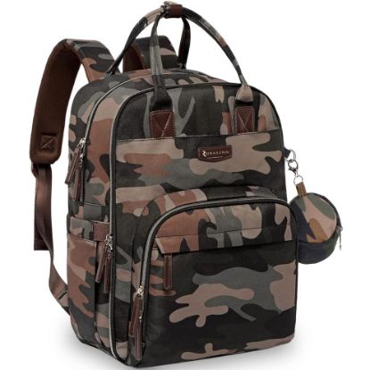Picture of RUVALINO Diaper Bag Backpack, Multifunction Travel Pack Maternity Baby Changing Bags, Large Capacity, Waterproof, Green Camo