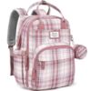 Picture of RUVALINO Diaper Bag Backpack, Multifunction Travel Pack Maternity Baby Changing Bags, Large Capacity, Waterproof, Pink Plaid