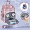 Picture of RUVALINO Diaper Bag Backpack, Multifunction Travel Pack Maternity Baby Changing Bags, Large Capacity, Waterproof, Pink Plaid