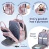 Picture of RUVALINO Diaper Bag Backpack, Multifunction Travel Pack Maternity Baby Changing Bags, Large Capacity, Waterproof, Pink Plaid
