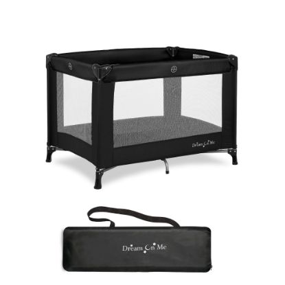 Picture of Dream On Me Nest Portable Playard in Black with Carrybag an Shoulder Strap, Lightweight, Packable and Easy Setup Baby Playard, Breathable Mesh Sides and Soft Fabric - Comes with a Removable Padded Mat