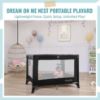 Picture of Dream On Me Nest Portable Playard in Black with Carrybag an Shoulder Strap, Lightweight, Packable and Easy Setup Baby Playard, Breathable Mesh Sides and Soft Fabric - Comes with a Removable Padded Mat