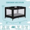 Picture of Dream On Me Nest Portable Playard in Black with Carrybag an Shoulder Strap, Lightweight, Packable and Easy Setup Baby Playard, Breathable Mesh Sides and Soft Fabric - Comes with a Removable Padded Mat