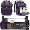 Picture of DEBUG Baby Diaper Bag Backpack with Changing Station for Boys Girl, Baby Registry Search Must Haves Shower Gifts Baby Stuff Newborn, Dad Purple Large Travel Waterproof Diapers Bag with Stroller Straps