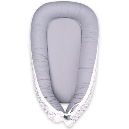 Picture of Baby Lounger for Newborn Cover - Newborn Lounger for 0-12 Months, Breathable & Portable Infant Lounger - Adjustable Cotton Soft Baby Floor Seat for Travel, Newborn Essentials- Grey-Set
