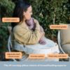 Picture of My Brest Friend Deluxe Organic Nursing Pillow 100% Organic Cotton Slipcover Ergonomic Breastfeeding Pillows Supports Both Mom and Baby Breastfeeding Essentials Handy Side Pocket Cream