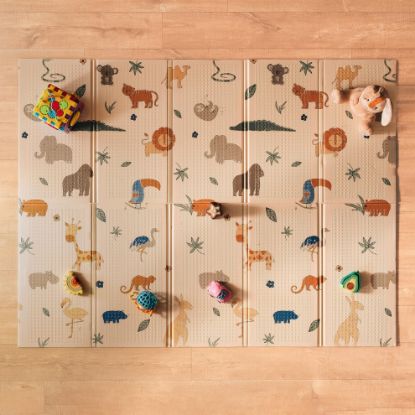 Picture of Nuby Reversible Baby Floor Mat - Foldable and Lightweight Baby Play Mat for Floor - Easy Storage and Travel - Safari