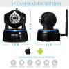 Picture of Wireless Camera, WiFi IP Security Camera Surveillance Camera Built-in SD card Slot, Pan-Tilt/2-Way Audio/Night-Vision/Email Alert for Baby Video Monitor Nanny Cam IP Webcam (Black)
