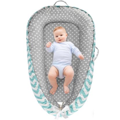 Picture of URMYWO Baby Lounger - Baby Lounger for Newborn 0-24 Months, Breathable & Soft Cotton Baby Nest Cover Infant Lounger, Babies Newborn Essentials Gifts, Portable Baby Floor Seat for Home and Travel