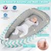 Picture of URMYWO Baby Lounger - Baby Lounger for Newborn 0-24 Months, Breathable & Soft Cotton Baby Nest Cover Infant Lounger, Babies Newborn Essentials Gifts, Portable Baby Floor Seat for Home and Travel