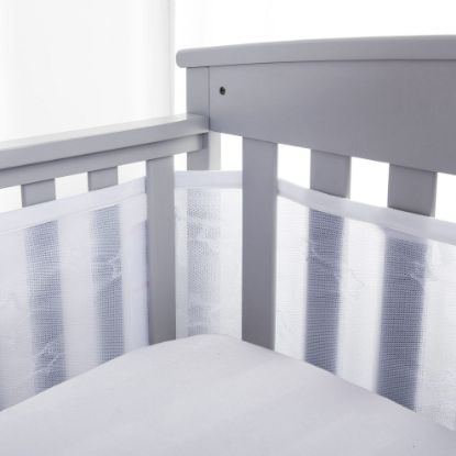 Picture of BreathableBaby Breathable Mesh Liner for Full-Size Cribs, Sheer Deluxe 5mm Mesh, Stars (Size 4FS Covers 3 or 4 Sides)