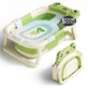 Picture of Baby Bathtub, Collapsible Newborn Bathtub for Infant to Toddler 0-24 Months with Soft Cushion and Thermometer,Portable Travel Newborn Tub with No-Slip Feet, Baby Shower Gifts,Green