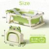 Picture of Baby Bathtub, Collapsible Newborn Bathtub for Infant to Toddler 0-24 Months with Soft Cushion and Thermometer,Portable Travel Newborn Tub with No-Slip Feet, Baby Shower Gifts,Green