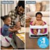 Picture of Ingenuity Baby Base 2-in-1 Booster Feeding and Floor Seat with Self-Storing Tray - Pink Flambe