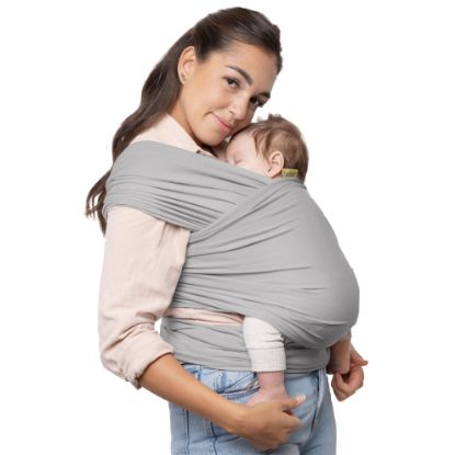Picture of Serenity Stretchy Baby Wrap Carrier - Newborn to Toddler, Hands-Free, 7-35lbs (Light Grey)