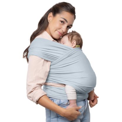 Picture of Boba Baby Wrap Carrier - Original Baby Carrier Wrap Sling for Newborns - Baby Wearing Essentials - Newborn Wrap Swaddle Holder, Newborn to Toddler Infant Sling (Serenity Light Blue)