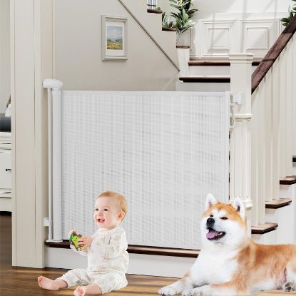 Picture of PRObebi Retractable Baby & Dog Gate - Extends to 54" Wide, 34" Tall - Stair, Doorway & Hallway Use