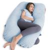 Picture of QUEEN ROSE Pregnancy Pillow, U Shaped Pregnancy Pillows for Sleeping, Blue Maternity Body Pillow for Pregnant Women, Luxury Soft Comfort, 55 Inch