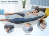 Picture of QUEEN ROSE Pregnancy Pillow, U Shaped Pregnancy Pillows for Sleeping, Blue Maternity Body Pillow for Pregnant Women, Luxury Soft Comfort, 55 Inch