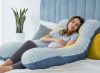 Picture of QUEEN ROSE Pregnancy Pillow, U Shaped Pregnancy Pillows for Sleeping, Blue Maternity Body Pillow for Pregnant Women, Luxury Soft Comfort, 55 Inch